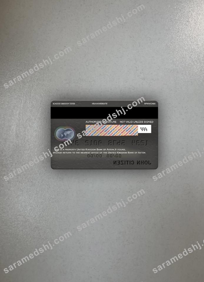 United Kingdom Bank of Aston mastercard photolook back